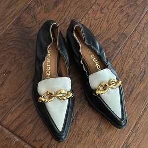 Tory Burch Black and Cream Loafers